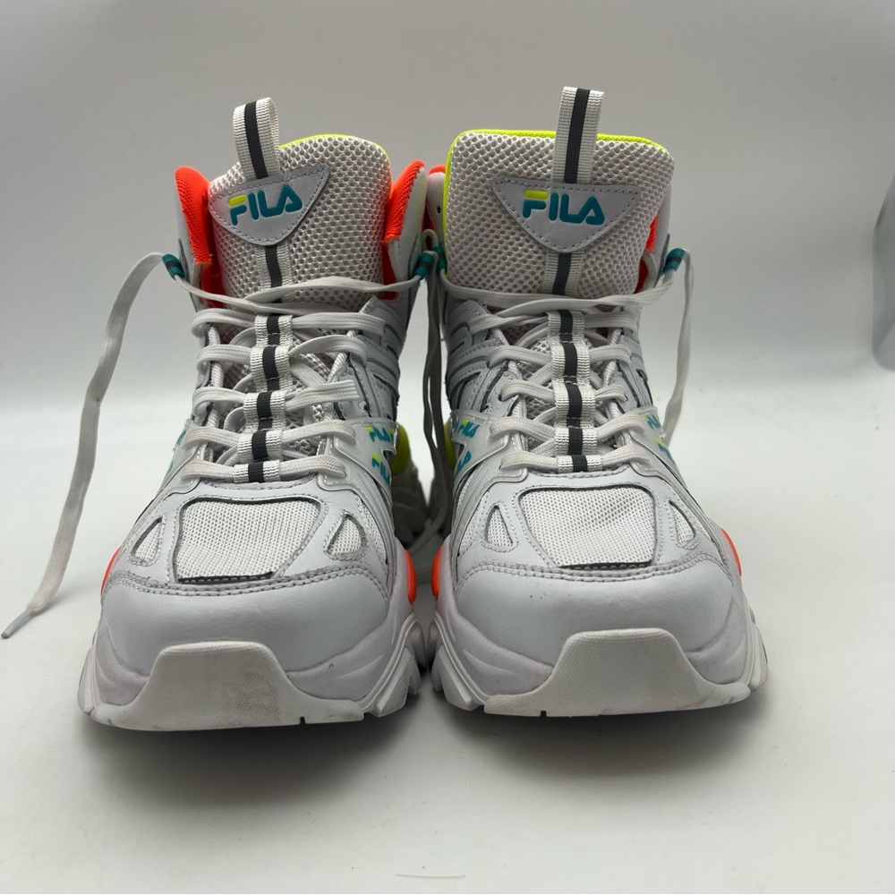 Fila Electrove 2 White and Neon High-Top Sneakers